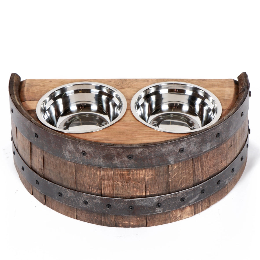 Pet Feeder Made from Recycled Whiskey Barrels