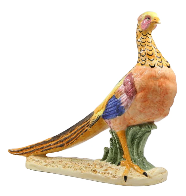 Hand-Painted Ceramic Pheasant Sculpture – Elegant Decorative Bird Accent