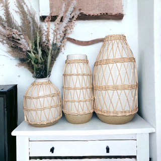 Madison Willow Vase Set – Handwoven Willow & Ceramic Decorative Vases