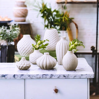Whitney Artisan White Ceramic Vases – Sculptural Collection