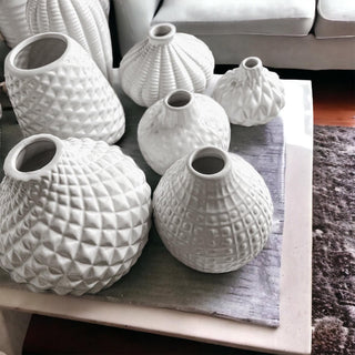 Whitney Artisan White Ceramic Vases – Sculptural Collection