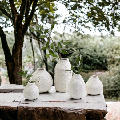 Madison Cane Web Ceramic Vases – Embossed Modern Collection