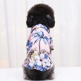 Hawaiian Pet Dog Summer Shirt – Coconut Tree & Pineapple Print