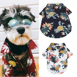 Hawaiian Pet Dog Summer Shirt – Coconut Tree & Pineapple Print