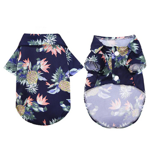 Hawaiian Pet Dog Summer Shirt – Coconut Tree & Pineapple Print