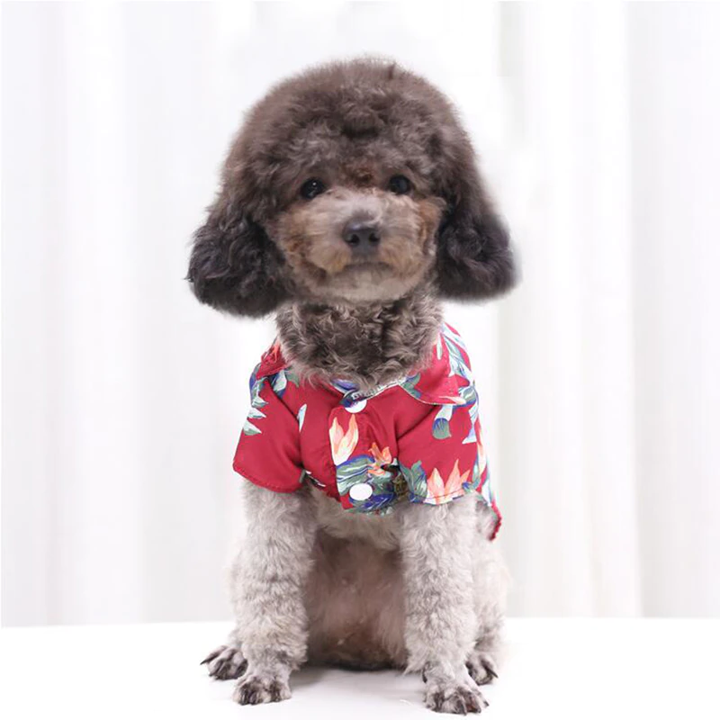 Hawaiian Pet Dog Summer Shirt – Coconut Tree & Pineapple Print