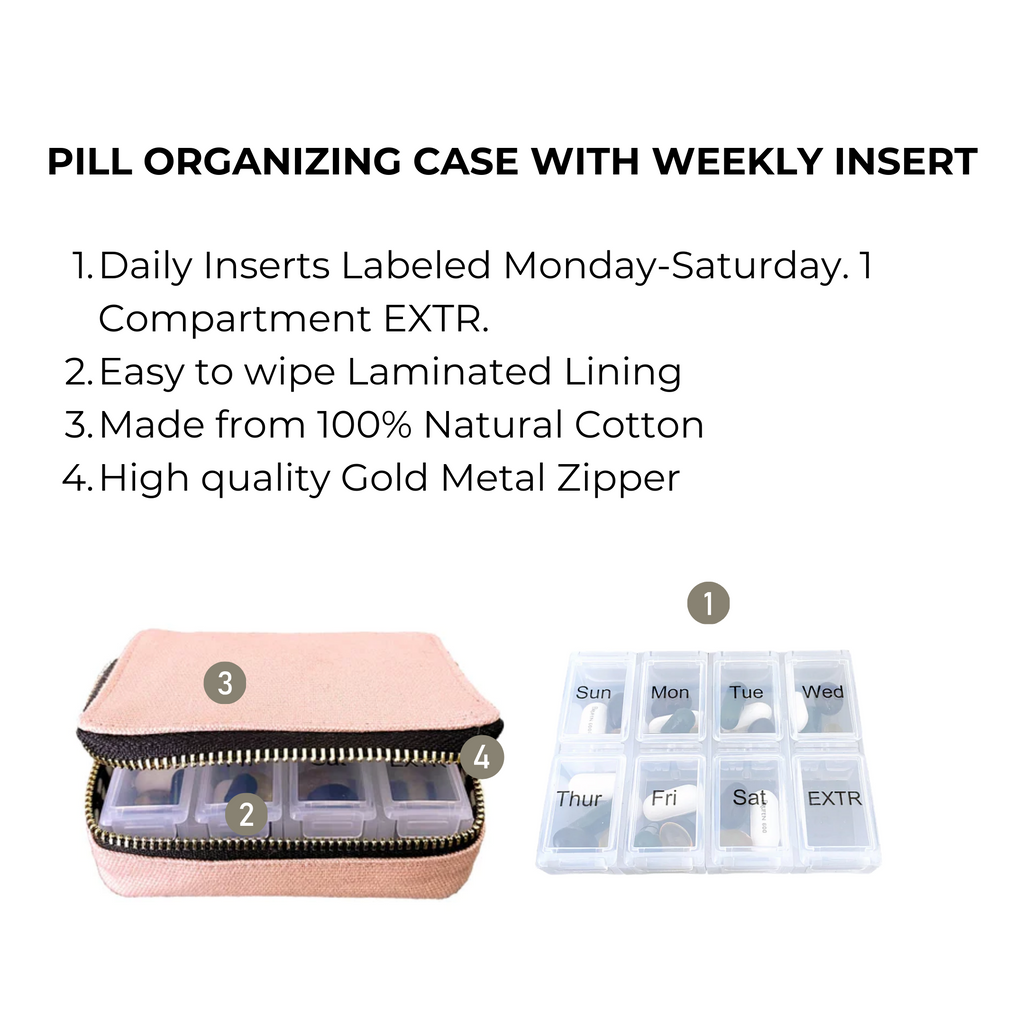 Weekly Pill Organizer Case – Small – Pink/Blush