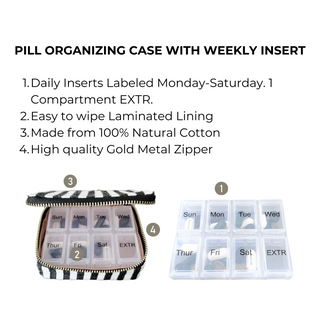 Weekly Pill Organizer Case – Small – Striped