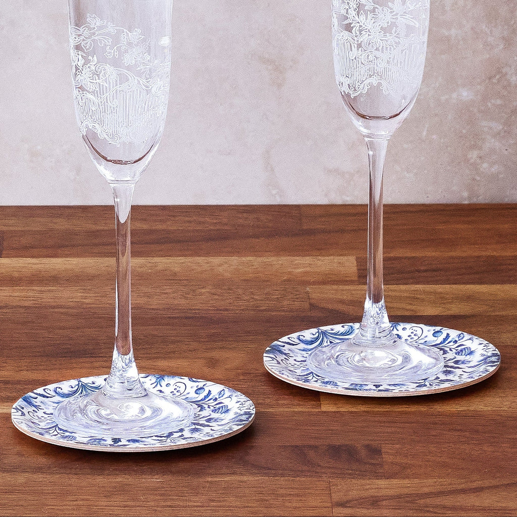 Pineapple China Mini Birchwood Tray Set of 2
