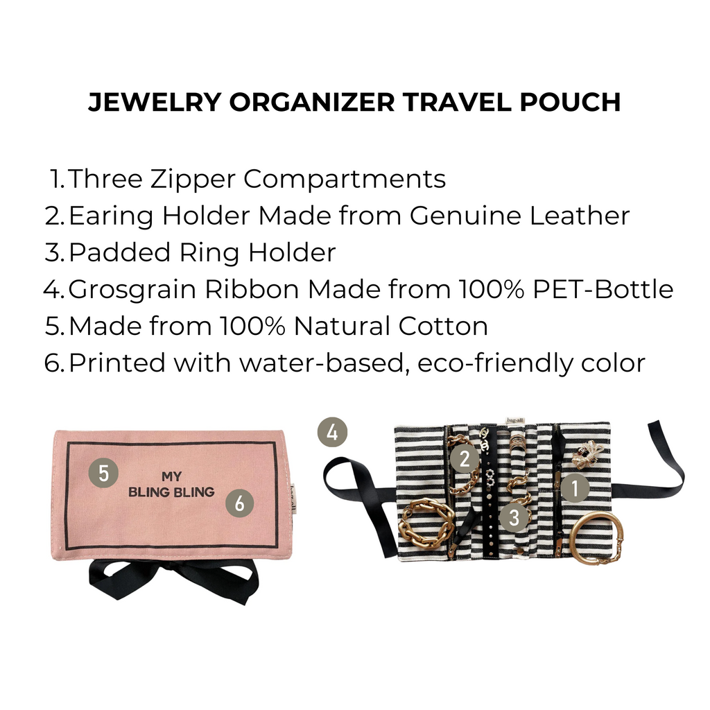 Jewelry Organizer, Travel Pouch – Bling Bling – Pink/Blush