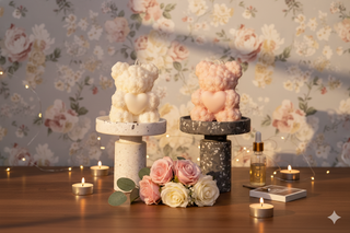 Handmade Rose Bear Candle - Unique Decorative Gift for Home Decor