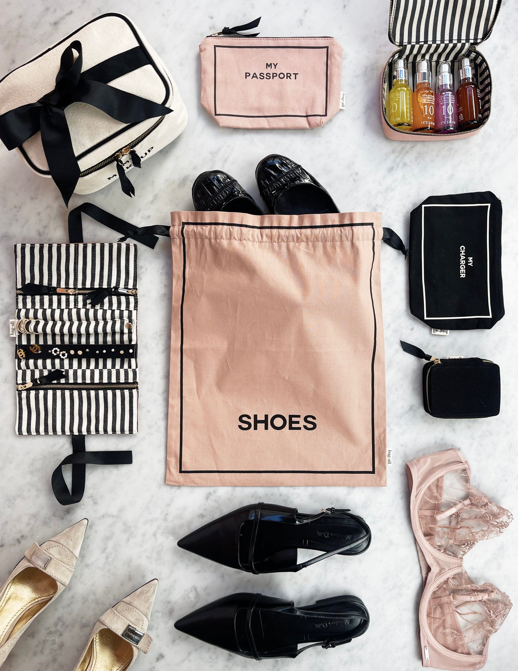Couture Shoe Travel Bag – Pink/Blush