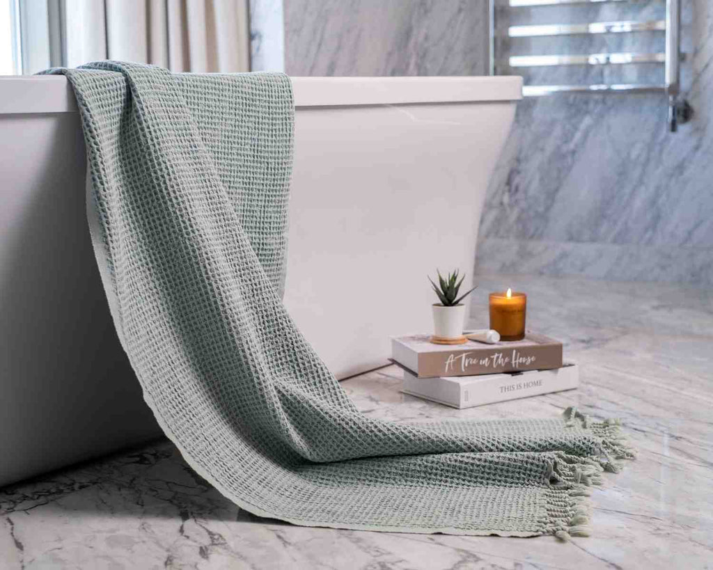 Organic Waffle Bath & Hand Towels | Soft Essentials Spa Collection