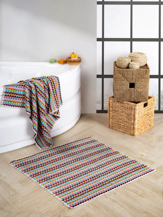 Pom Pom Bathmat | Plush Cotton Jacquard Bath Rug