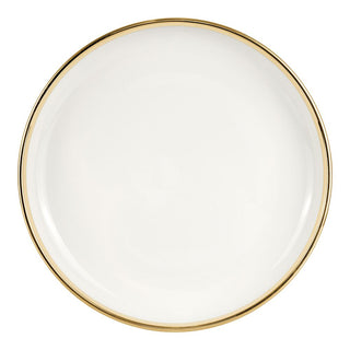 White Porcelain Dinnerware Set with Gold Accents – 16 Piece