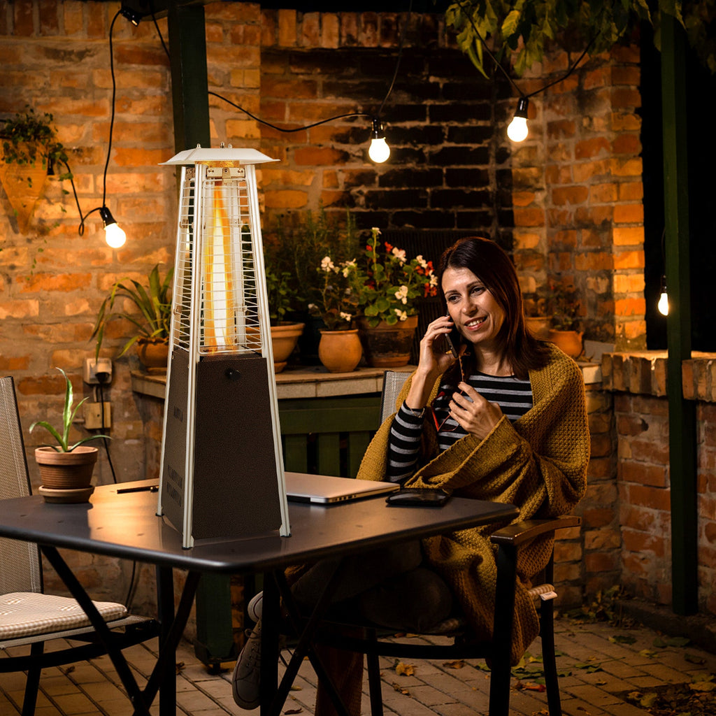 10,000 BTU Steel Tabletop Propane Patio Heater with Glass Tube