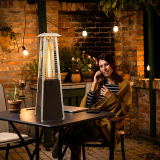 10,000 BTU Steel Tabletop Propane Patio Heater with Glass Tube