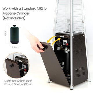 10,000 BTU Steel Tabletop Propane Patio Heater with Glass Tube