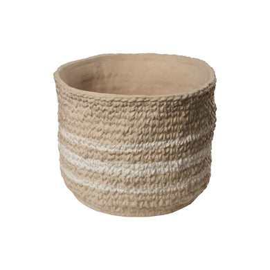 Mira Ceramic Pot – Sand & Blue / Nomad Sand & White Decorative Cachepot