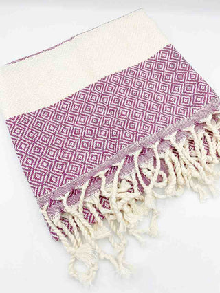 Diamond Hand Towel | Oversized Cotton Diamond Weave Towel