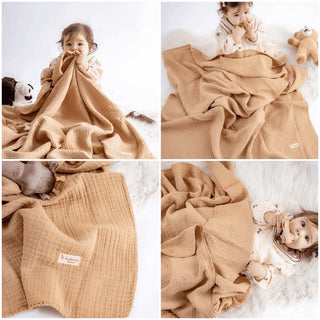 Quilted Muslin Blanket | 4-Layer Cotton Baby & Home Throw