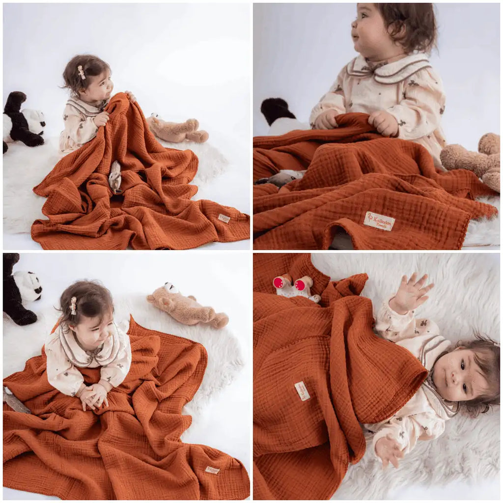 Quilted Muslin Blanket | 4-Layer Cotton Baby & Home Throw