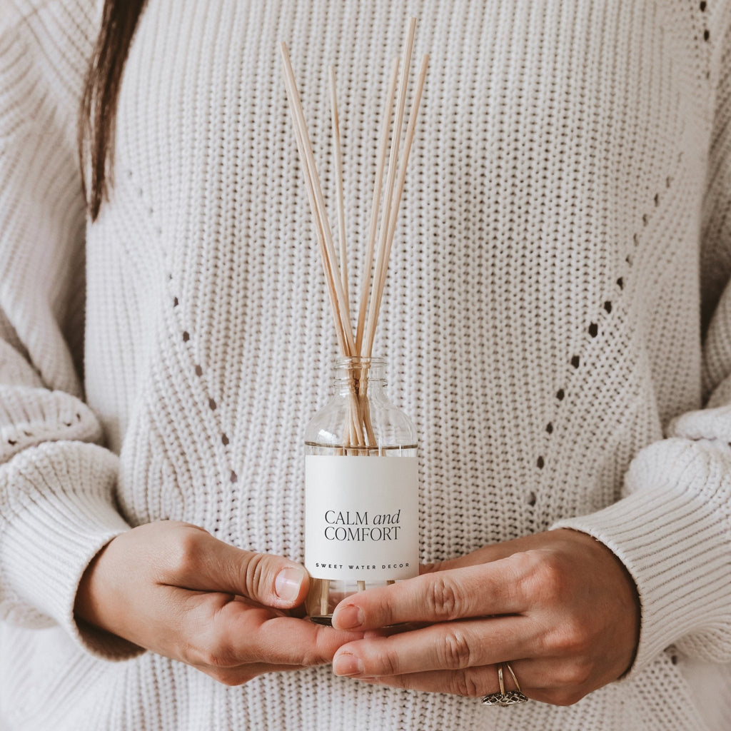Calm and Comfort Clear Reed Diffuser (Self Care Lavender and Eucalyptus)