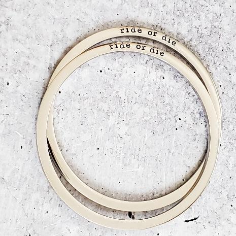 RIDE OR DIE Stacking Bangle Bracelet