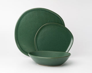 HAAND Ripple 3-Piece Dinner Setting – Handcrafted Porcelain Dinnerware Set