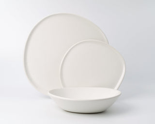HAAND Ripple 3-Piece Dinner Setting – Handcrafted Porcelain Dinnerware Set