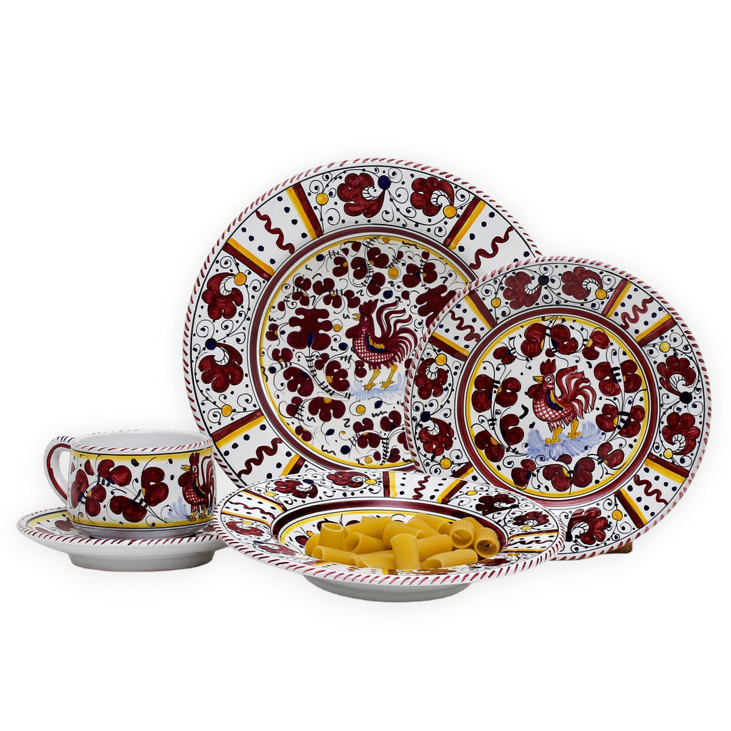ORVIETO RED ROOSTER: 5 Pieces Place Setting