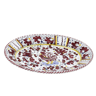 ORVIETO RED ROOSTER: Large Oval Platter