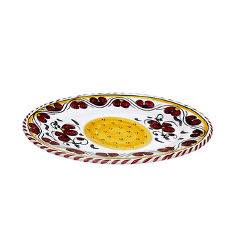 ORVIETO RED ROOSTER: Small Oval Tray 9