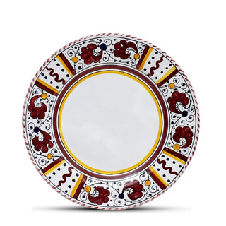 ORVIETO RED ROOSTER: 3 Pieces Dinnerware Place Setting - White Center
