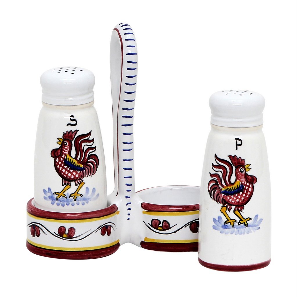 ORVIETO RED ROOSTER: Salt and Pepper Cruet