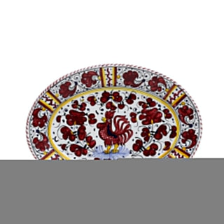 ORVIETO RED ROOSTER: Oval Plate