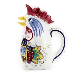 IN VINO VERITAS: Traditional Italian Rooster of Fortune Wine Pitcher (1.5 Liter 50 Oz)