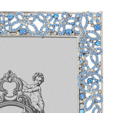 Silver Papillon with Lt Sapphire Crystals 5