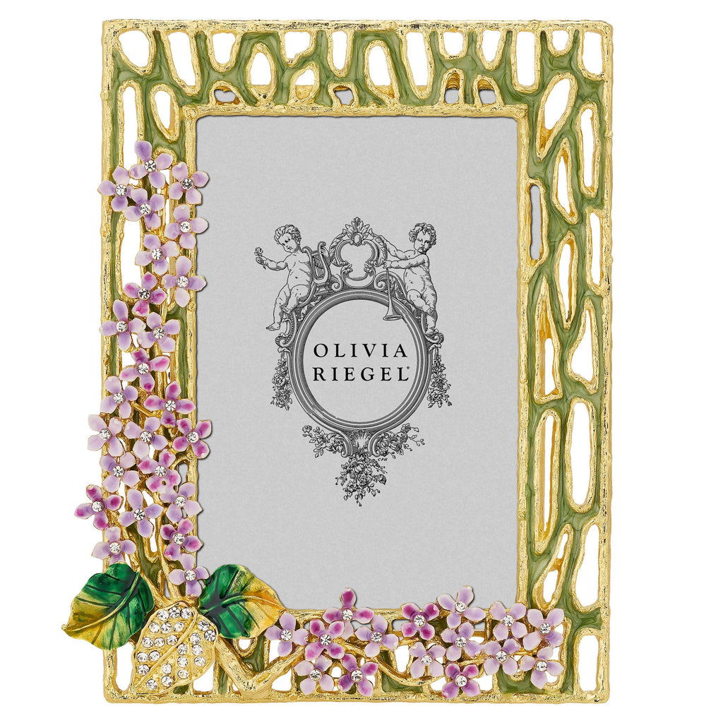 Corina Lilac Floral Crystal Picture Frame
