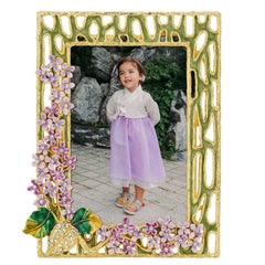 Corina Lilac Floral Crystal Picture Frame