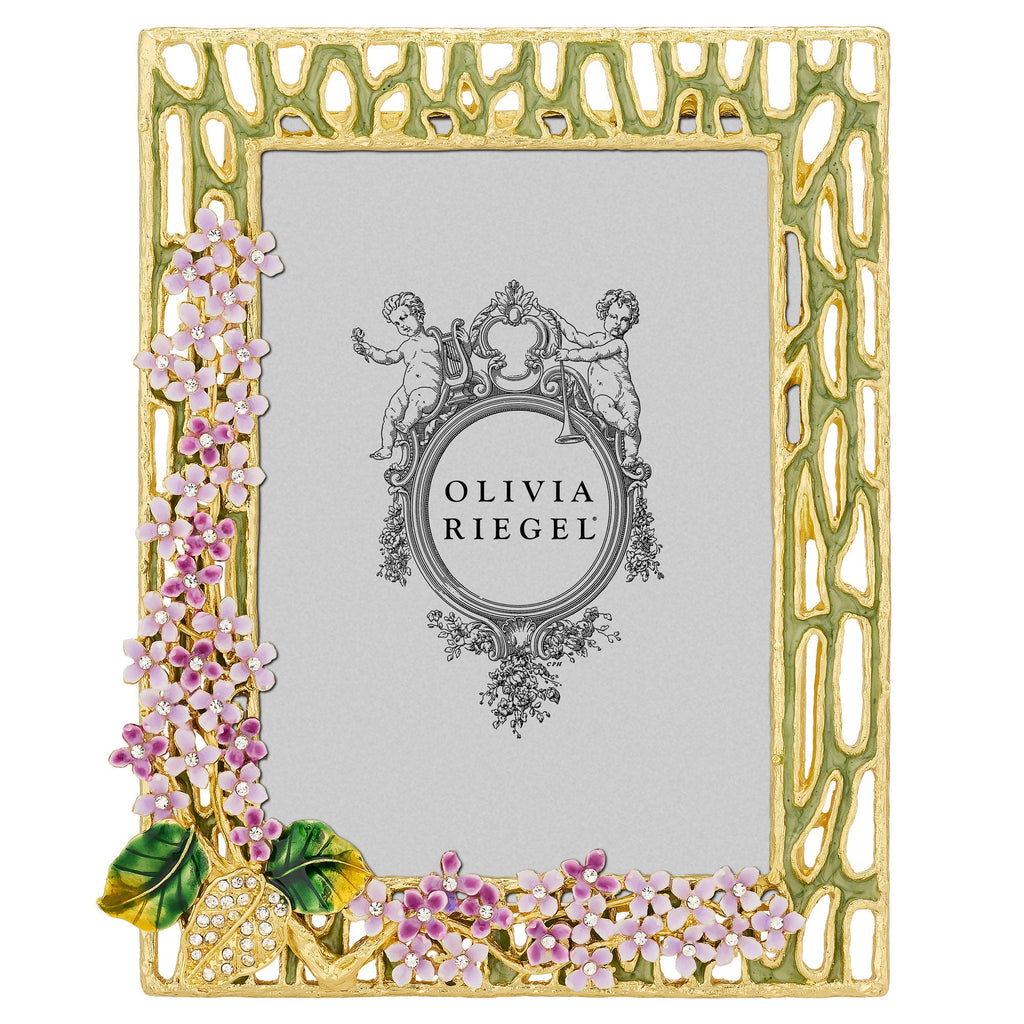 Corina Lilac Floral Crystal Picture Frame