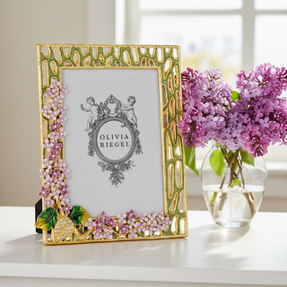 Corina Lilac Floral Crystal Picture Frame