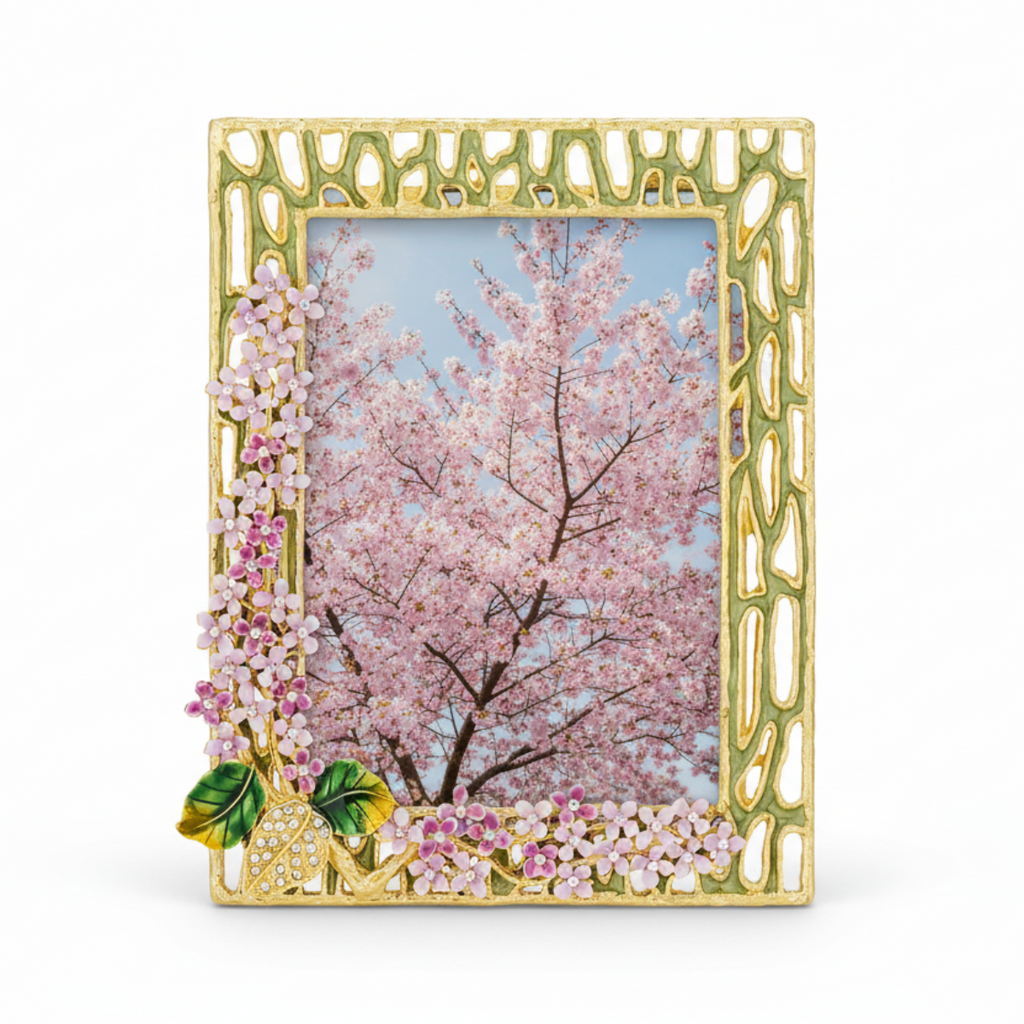 Corina Lilac Floral Crystal Picture Frame