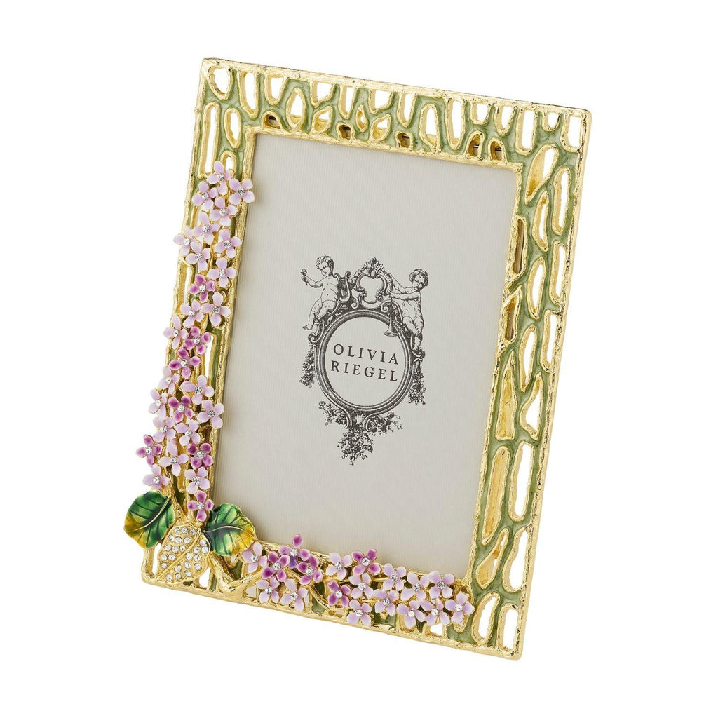 Corina Lilac Floral Crystal Picture Frame