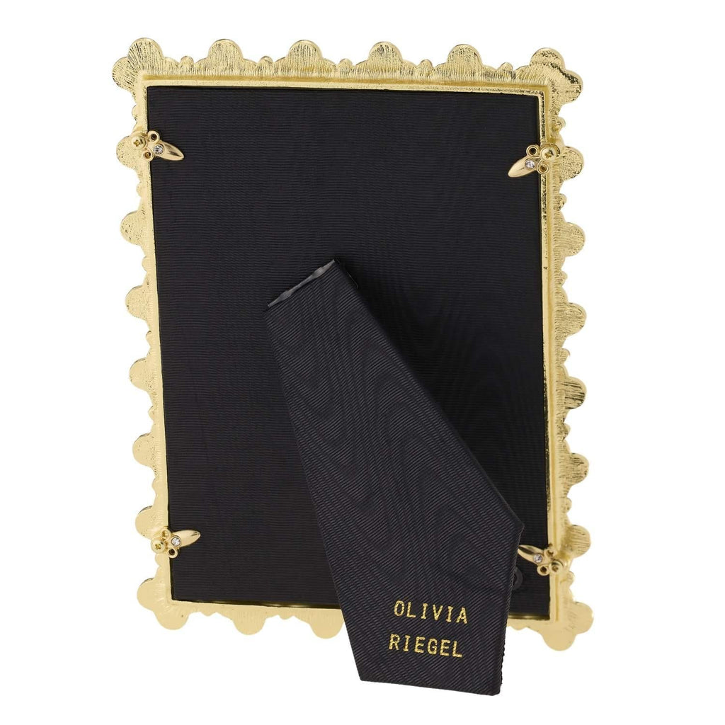 Black Enamel Clover Crystal Picture Frame, Gold