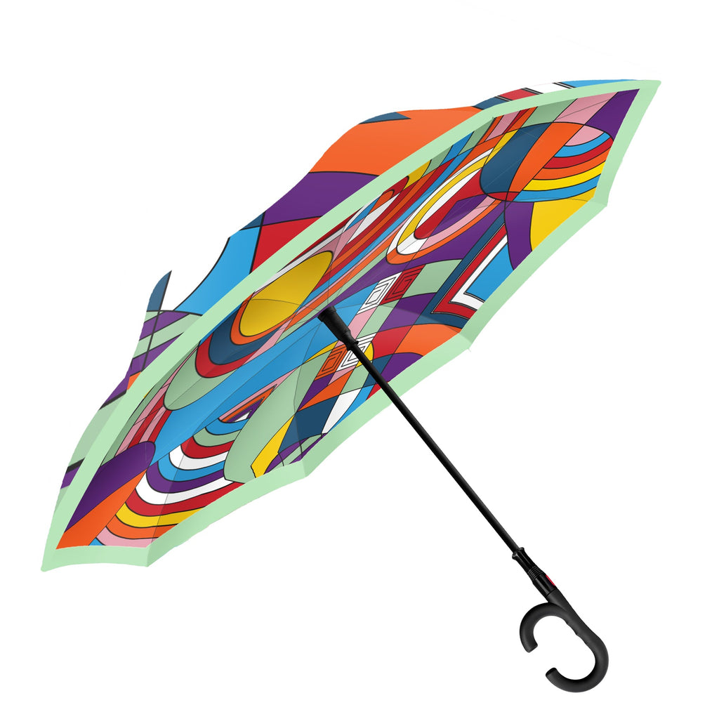 Frank Lloyd Wright Hoffman Rug Reverse Inverted Umbrella – Hands-Free, Windproof Design
