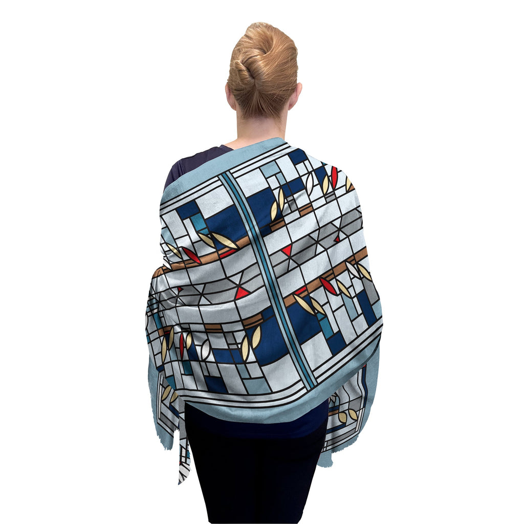 Frank Lloyd Wright Waterlilies Silk Blend Shawl – Lightweight & Elegant Evening Wrap