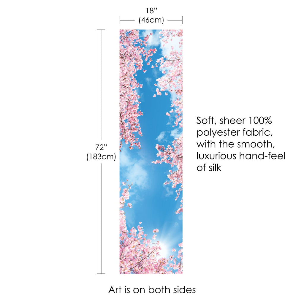 Cherry Blossoms Long Sheer Scarf – Lightweight, Elegant, Silky-Soft