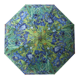 van Gogh Irises Reverse Inverted Umbrella – Hands-Free