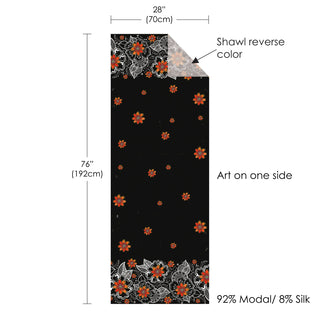 Laurel Burch Orange Blossoms Silk Blend Shawl – Lightweight Dressy Wrap for Women